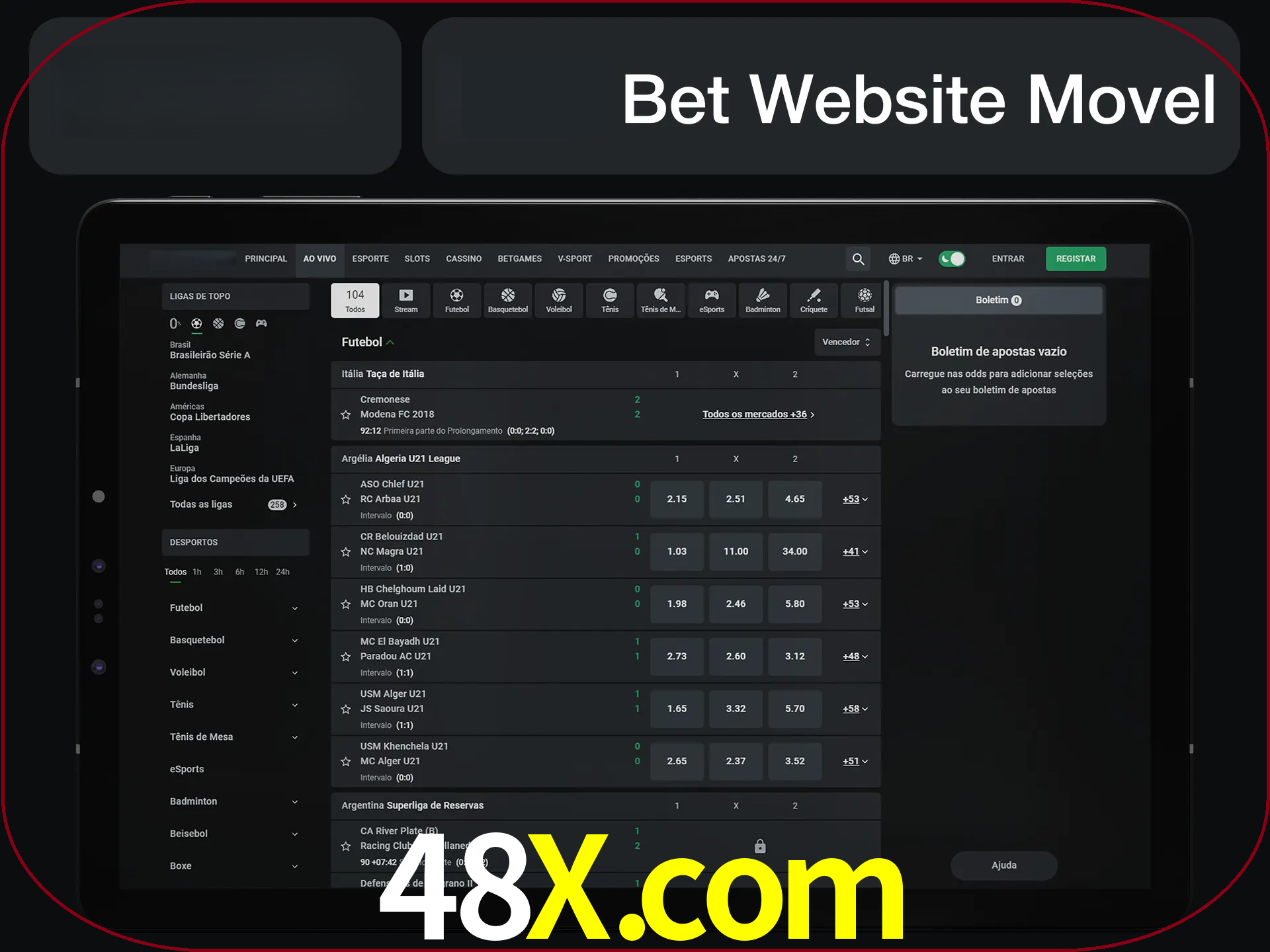 Use nosso website em qualquer dispositivo.